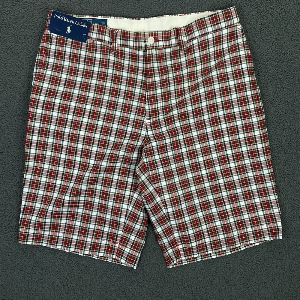 Polo Ralph Lauren Shorts Mens 36 Chino Plaid Tartan Preppy Golf India Madras VTG